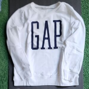 GAP White Crewneck with Navy Logo